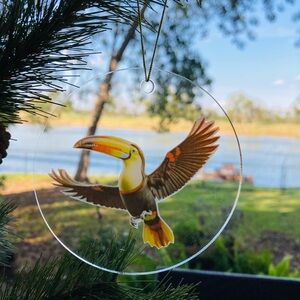 Toucan Bird Holiday Christmas Ornament Suncatcher bird watcher acrylic